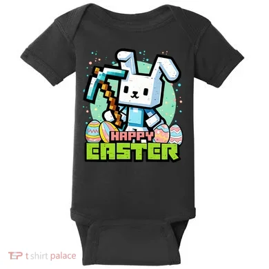 Happy Easter Bunny Gaming Baby Bodysuit