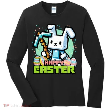 Happy Easter Bunny Gaming Women's Long Sleeve Shirt