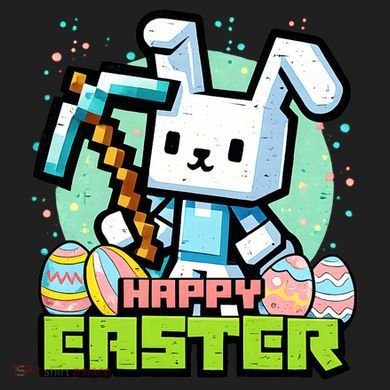 Happy Easter Bunny Gaming Plastic Christmas Ball Ornament