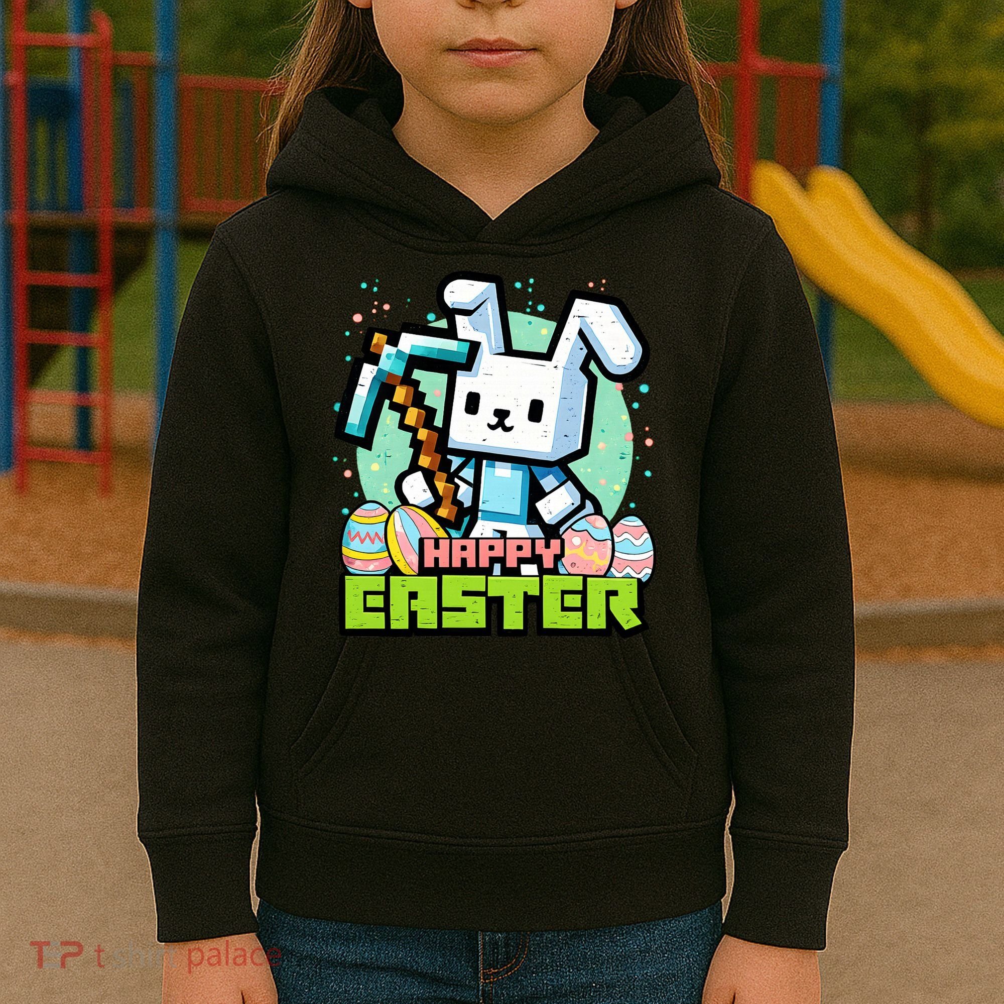 Happy Easter Bunny Gaming Kids Hoodie