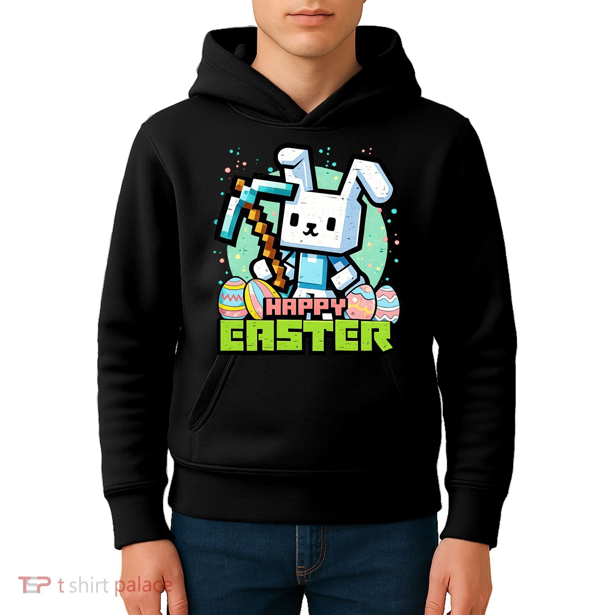 Happy Easter Bunny Gaming Kids Hoodie