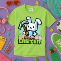Happy Easter Bunny Gaming Kids T-Shirt thumb 3