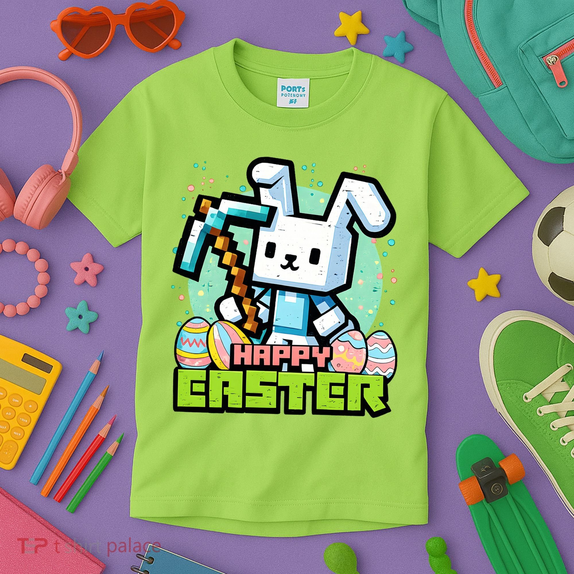 Happy Easter Bunny Gaming Kids T-Shirt