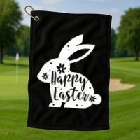 Happy Easter Bunny Gift Golf Towel thumb 1