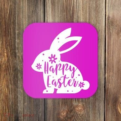 Happy Easter Bunny Gift Coaster