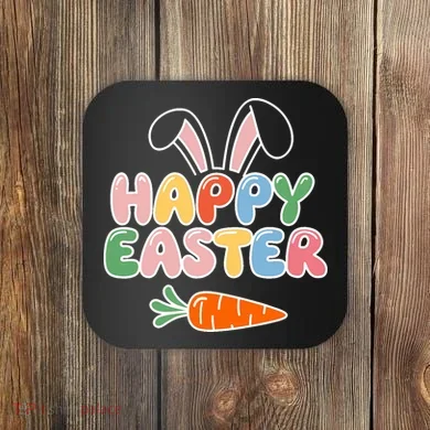 Happy Easter Bunny Ears Coaster