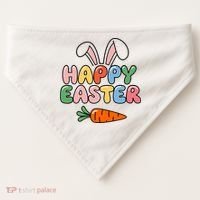 Happy Easter Bunny Ears USA-Made Doggie Bandana thumb 0