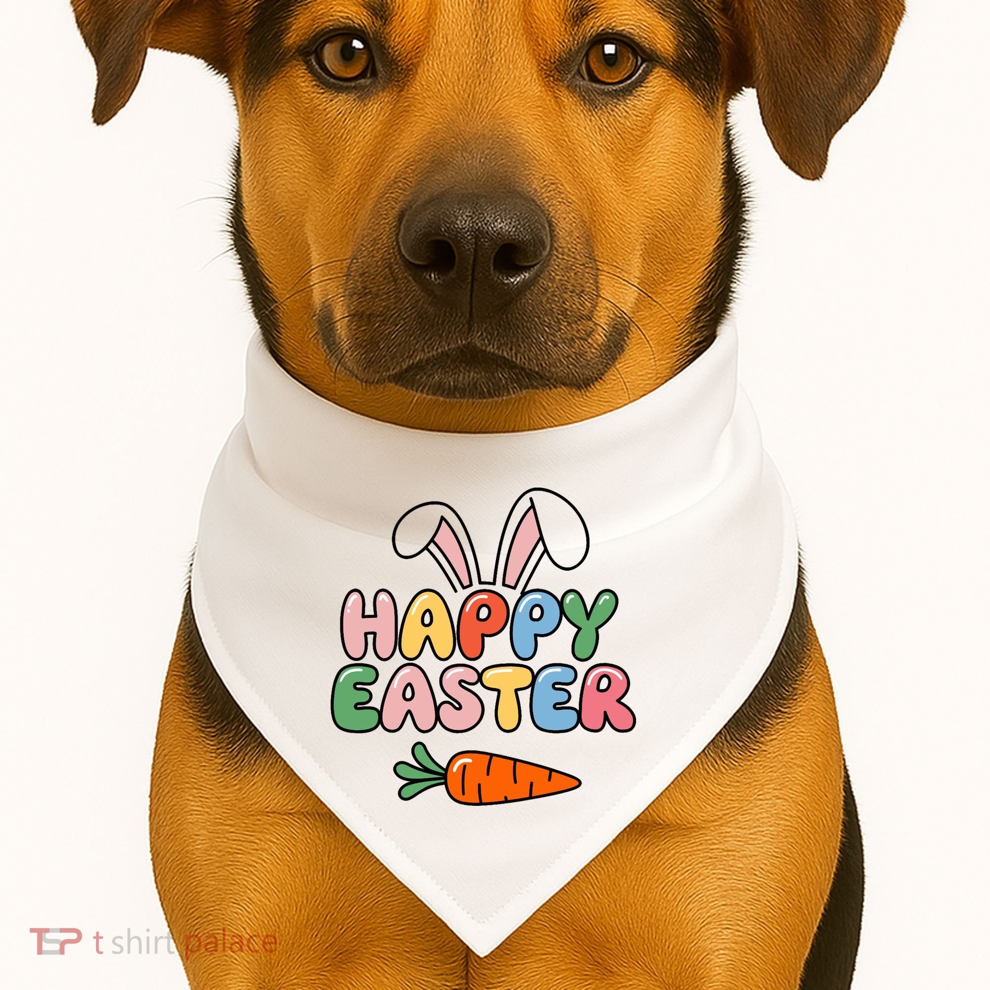 Happy Easter Bunny Ears USA-Made Doggie Bandana