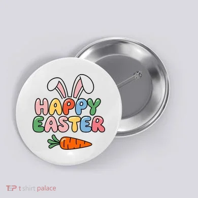 Happy Easter Bunny Ears Button