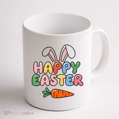 Happy Easter Bunny Ears Coffee Mug back