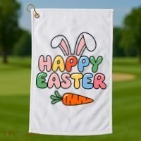 Happy Easter Bunny Ears Golf Towel thumb 1
