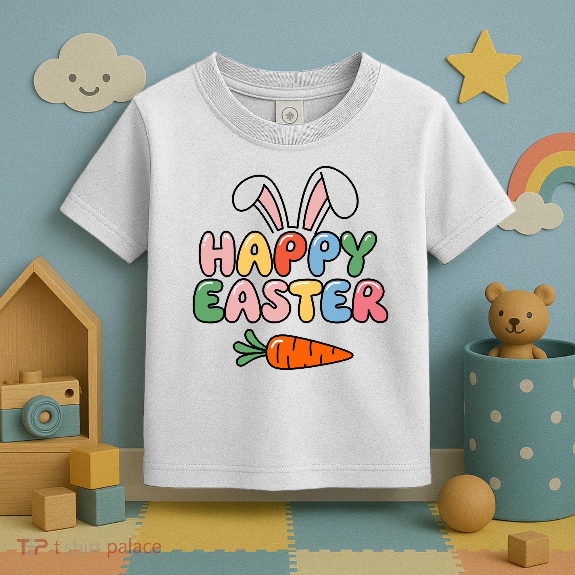 Happy Easter Bunny Ears Toddler T-Shirt