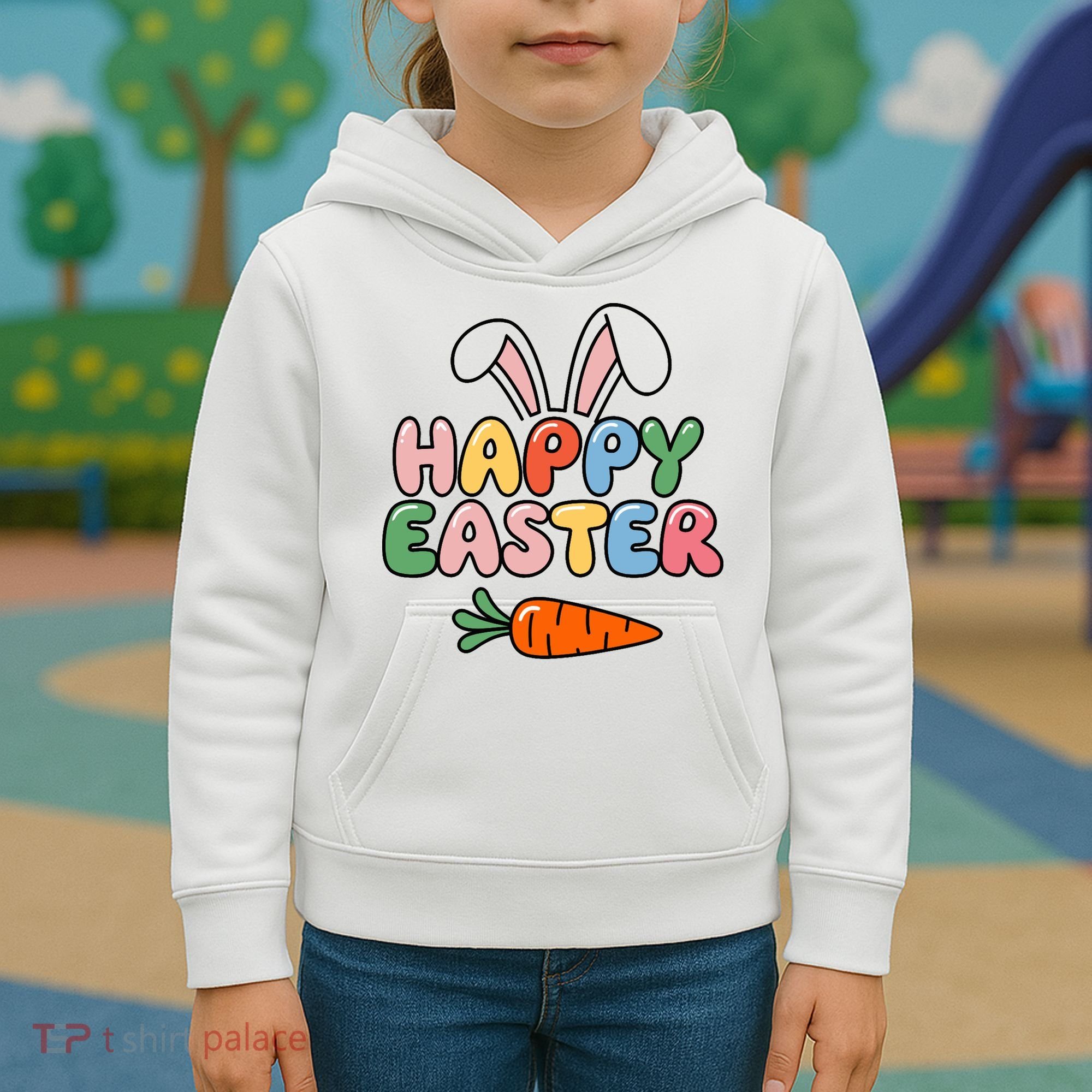 Happy Easter Bunny Ears Kids Hoodie