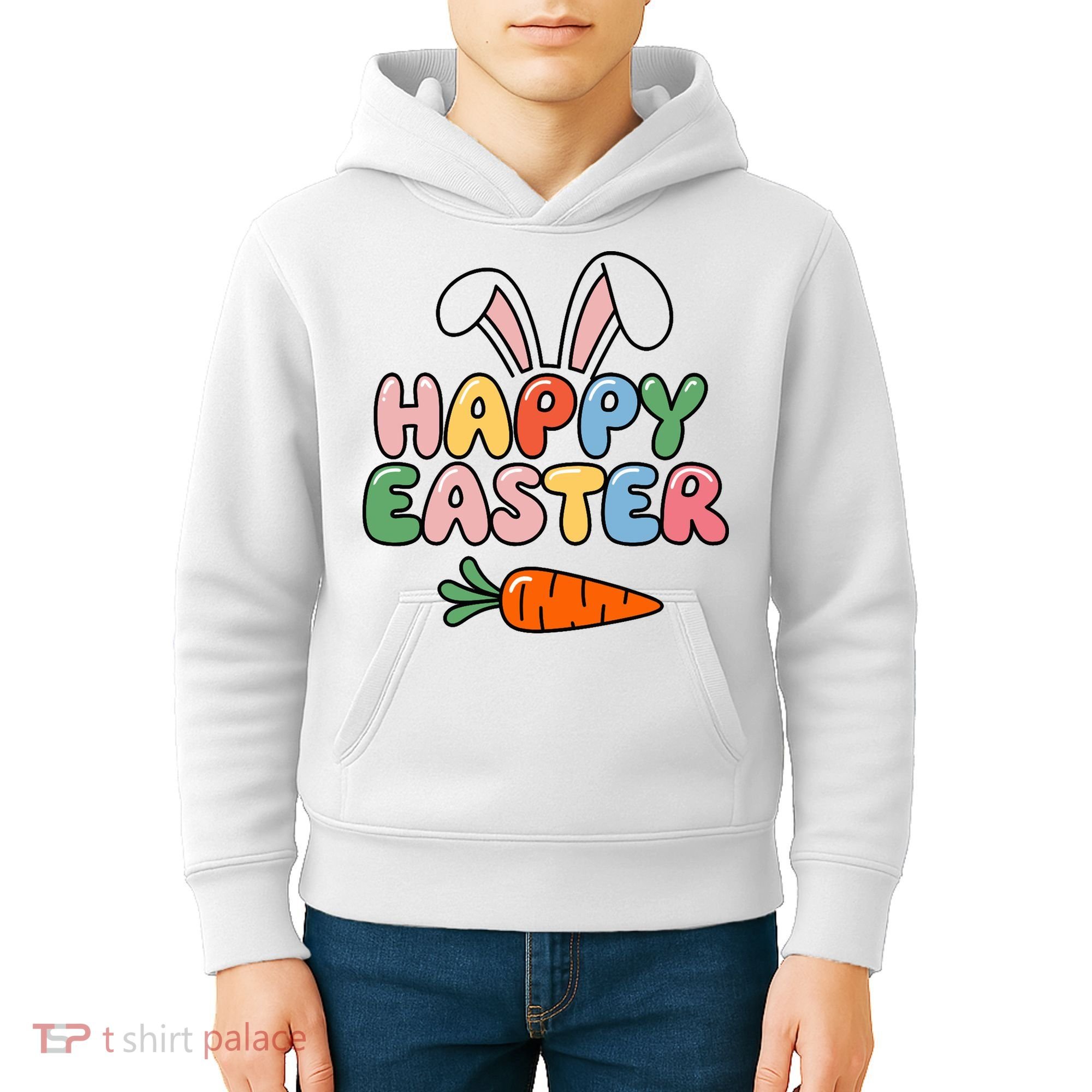Happy Easter Bunny Ears Kids Hoodie