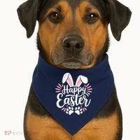 Happy Easter Bunny USA-Made Doggie Bandana thumb 1