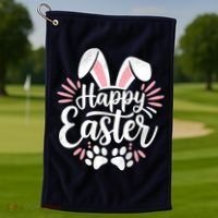 Happy Easter Bunny Golf Towel thumb 1