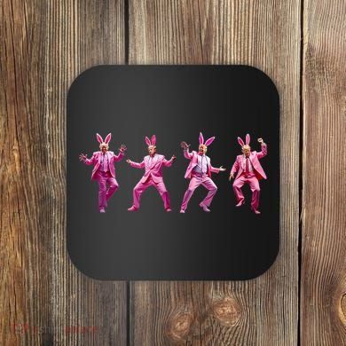 Happy Easter Bunny Spring Hunt Eggs Rabbit Funny Trump Dance Coaster
