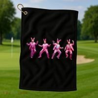 Happy Easter Bunny Spring Hunt Eggs Rabbit Funny Trump Dance Golf Towel thumb 1