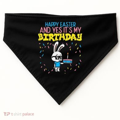 Happy Easter Birthday Bunny Cake Bday Party USA-Made Doggie Bandana