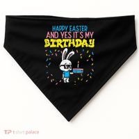 Happy Easter Birthday Bunny Cake Bday Party USA-Made Doggie Bandana thumb 0