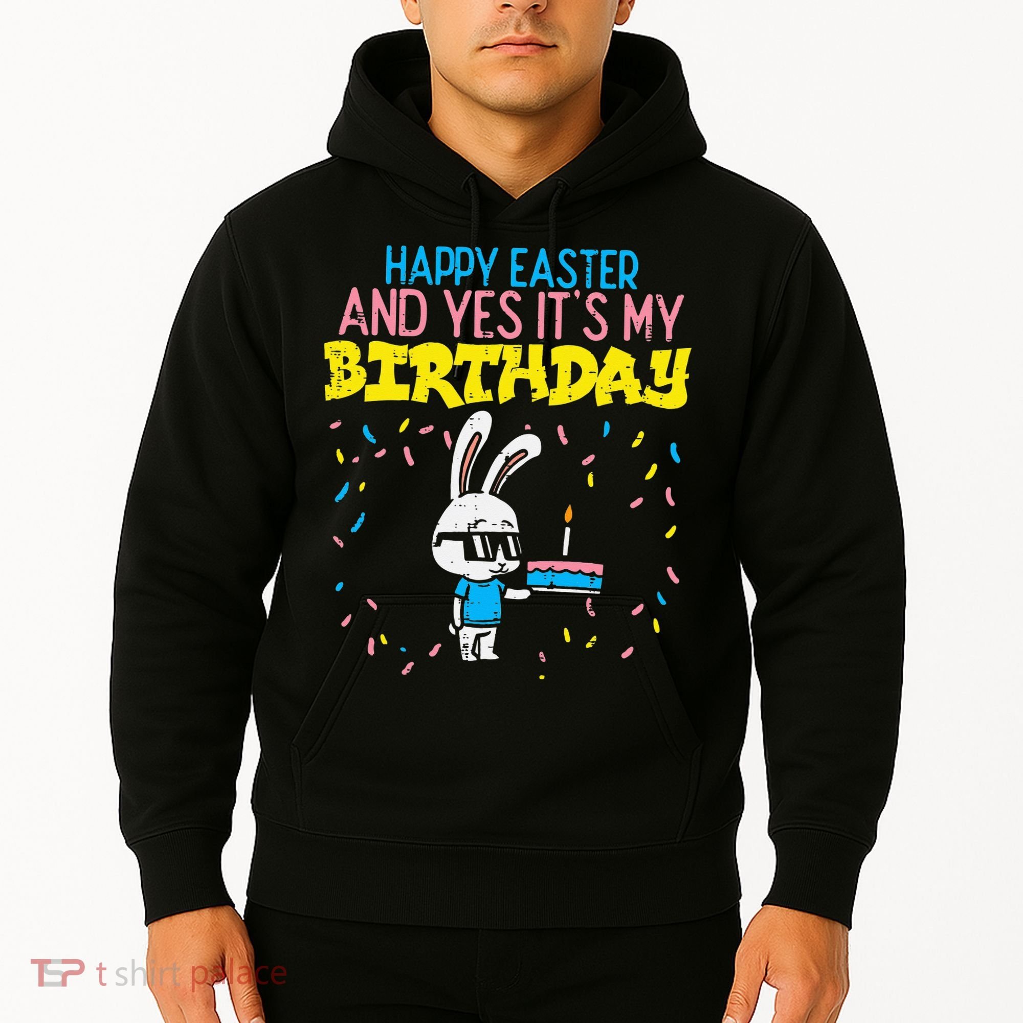 Happy Easter Birthday Bunny Cake Bday Party Hoodie
