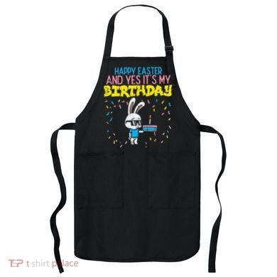 Happy Easter Birthday Bunny Cake Bday Party Apron