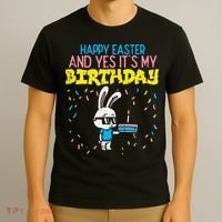 Happy Easter Birthday Bunny Cake Bday Party T-Shirt thumb 3