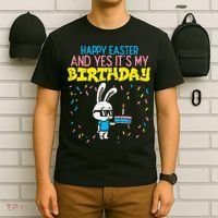 Happy Easter Birthday Bunny Cake Bday Party T-Shirt thumb 6
