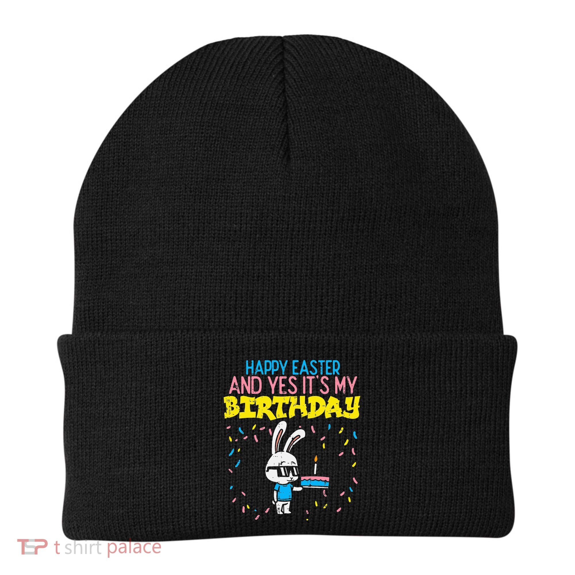 Happy Easter Birthday Bunny Cake Bday Party Beanie