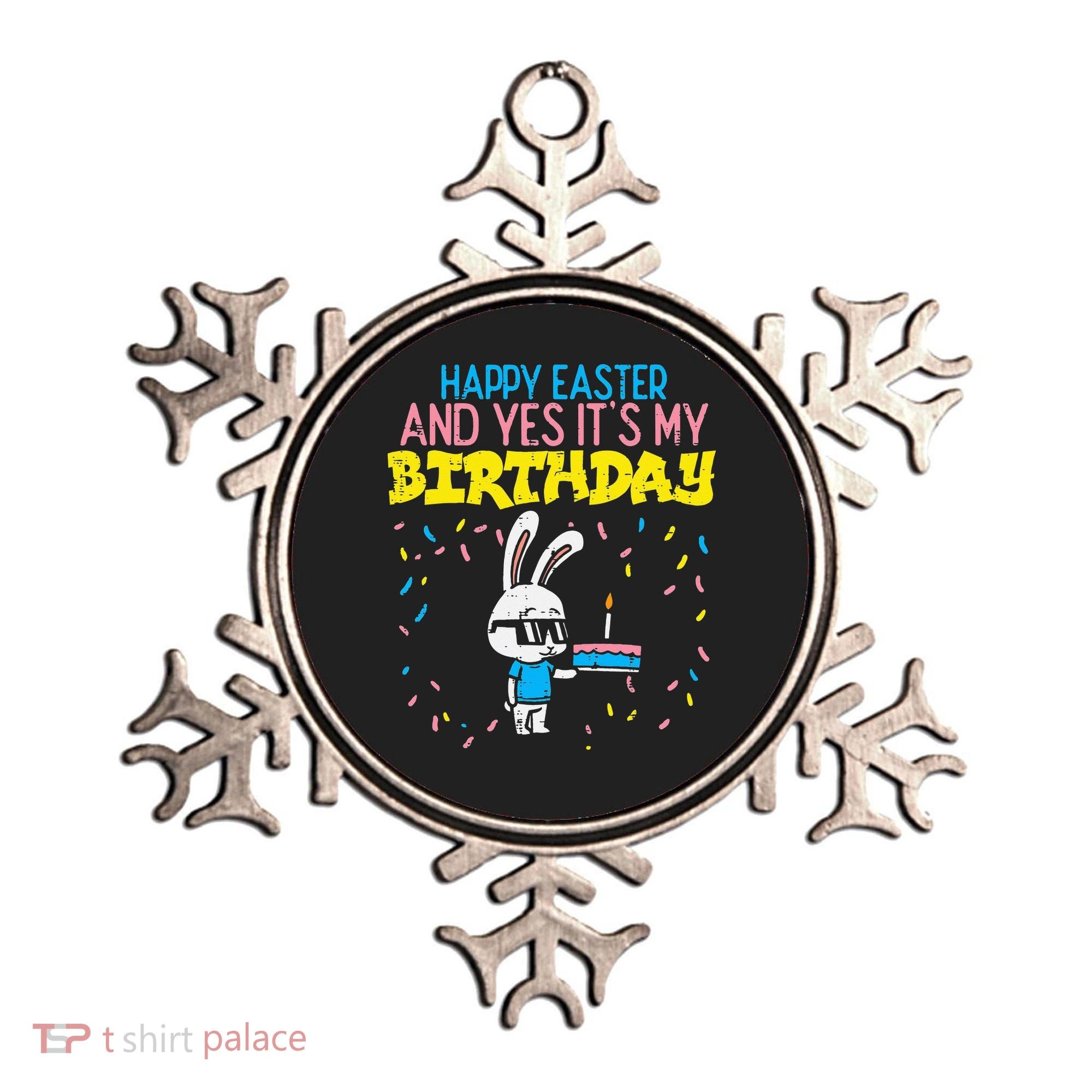 Happy Easter Birthday Bunny Cake Bday Party Ornament