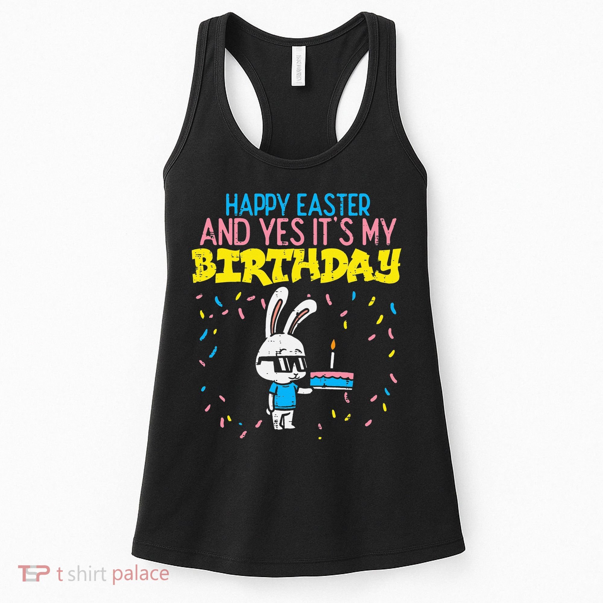Happy Easter Birthday Bunny Cake Bday Party Women's Tank Top