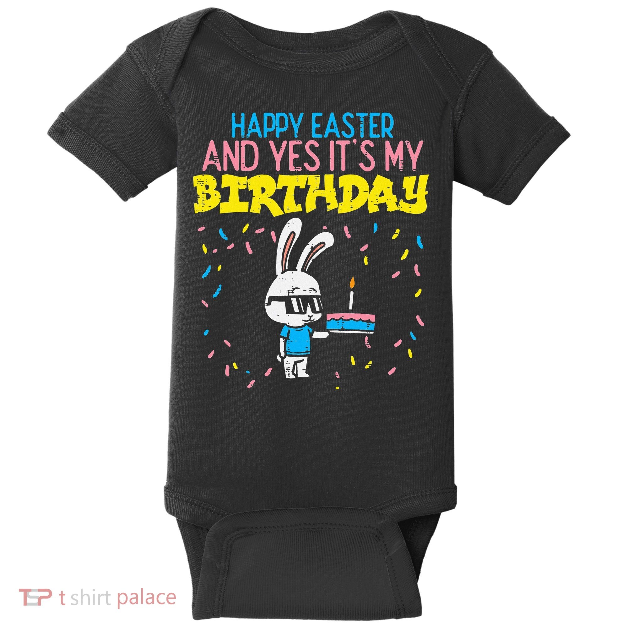 Happy Easter Birthday Bunny Cake Bday Party Baby Bodysuit