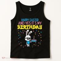 Happy Easter Birthday Bunny Cake Bday Party Tank Top thumb 2