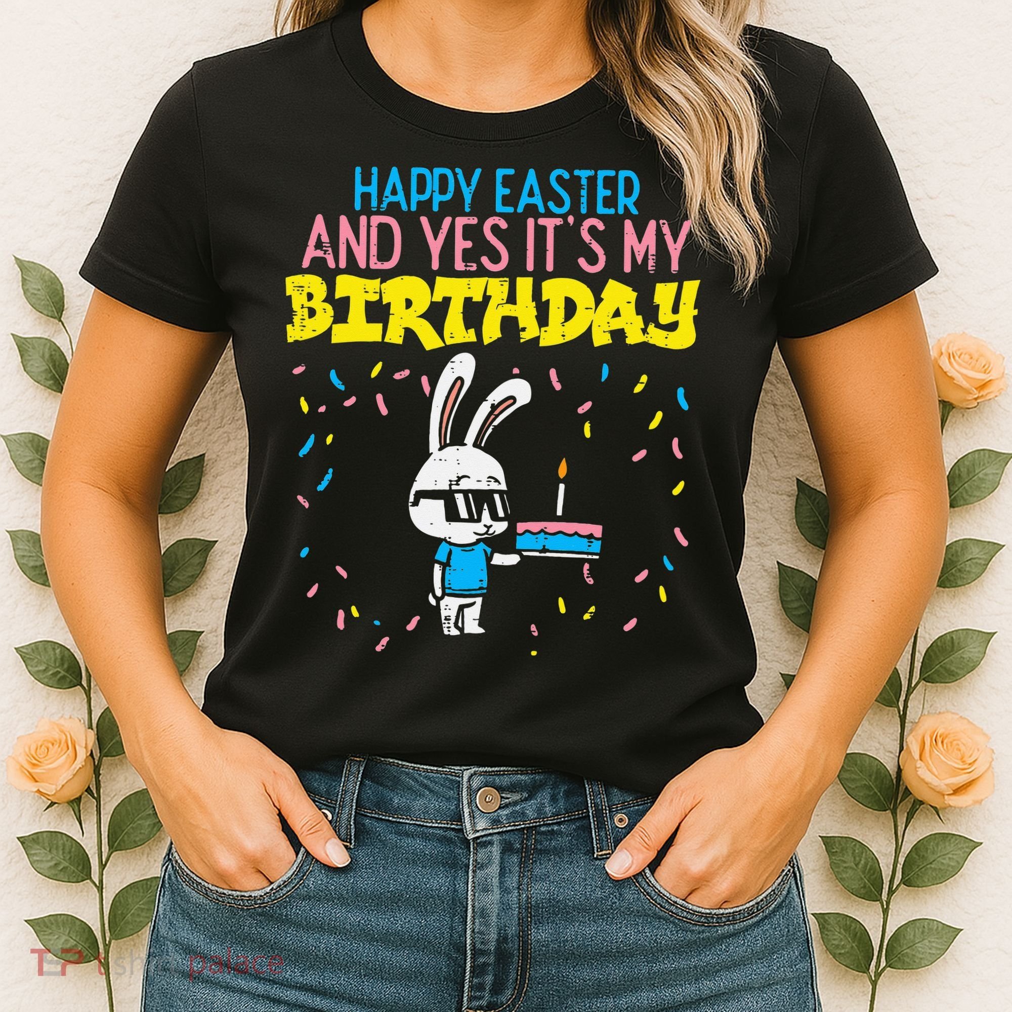 Happy Easter Birthday Bunny Cake Bday Party Women's T-Shirt