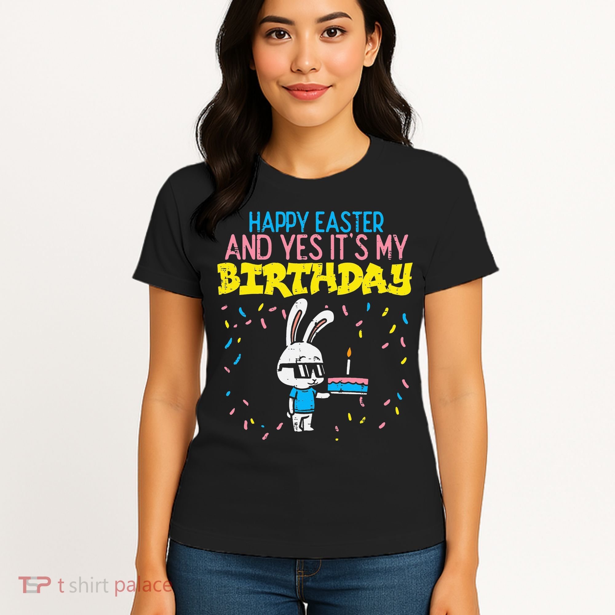 Happy Easter Birthday Bunny Cake Bday Party Women's T-Shirt