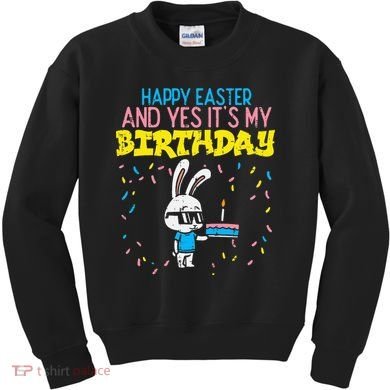 Happy Easter Birthday Bunny Cake Bday Party Kids Sweatshirt