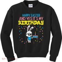 Happy Easter Birthday Bunny Cake Bday Party Kids Sweatshirt thumb 0