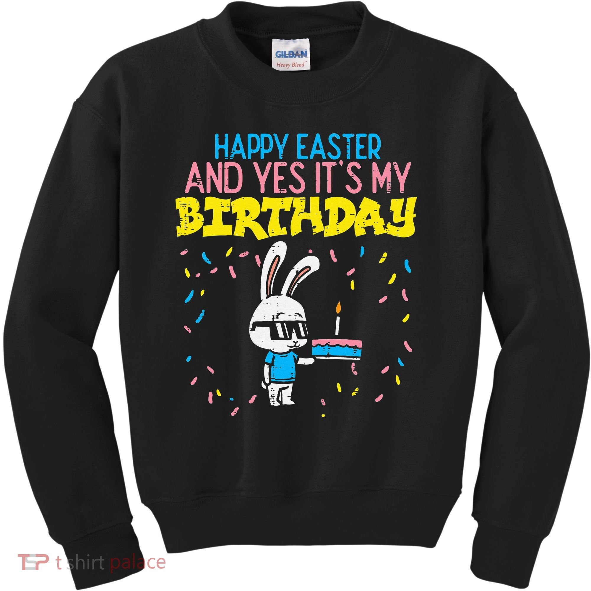 Happy Easter Birthday Bunny Cake Bday Party Kids Sweatshirt