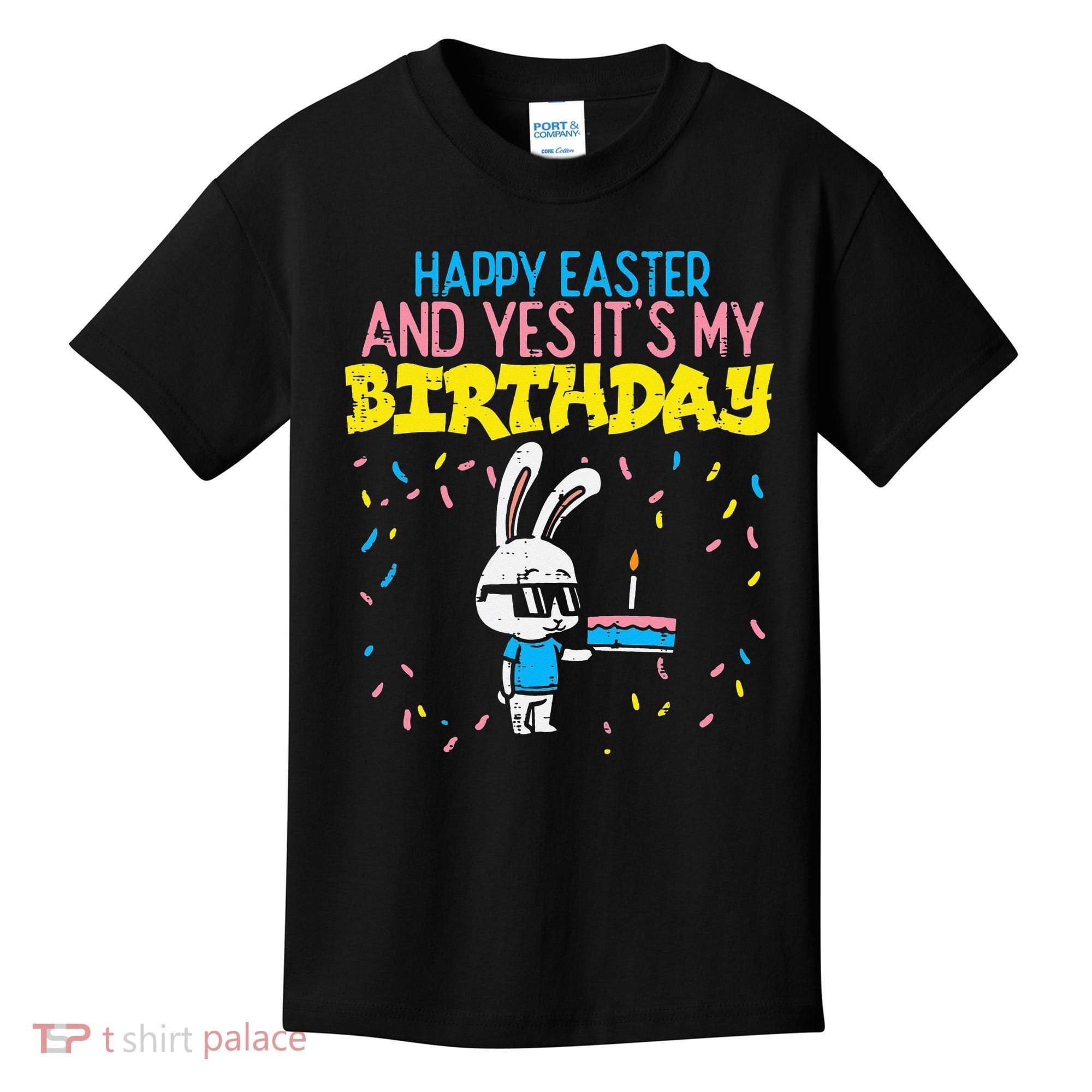 Happy Easter Birthday Bunny Cake Bday Party Kids T-Shirt