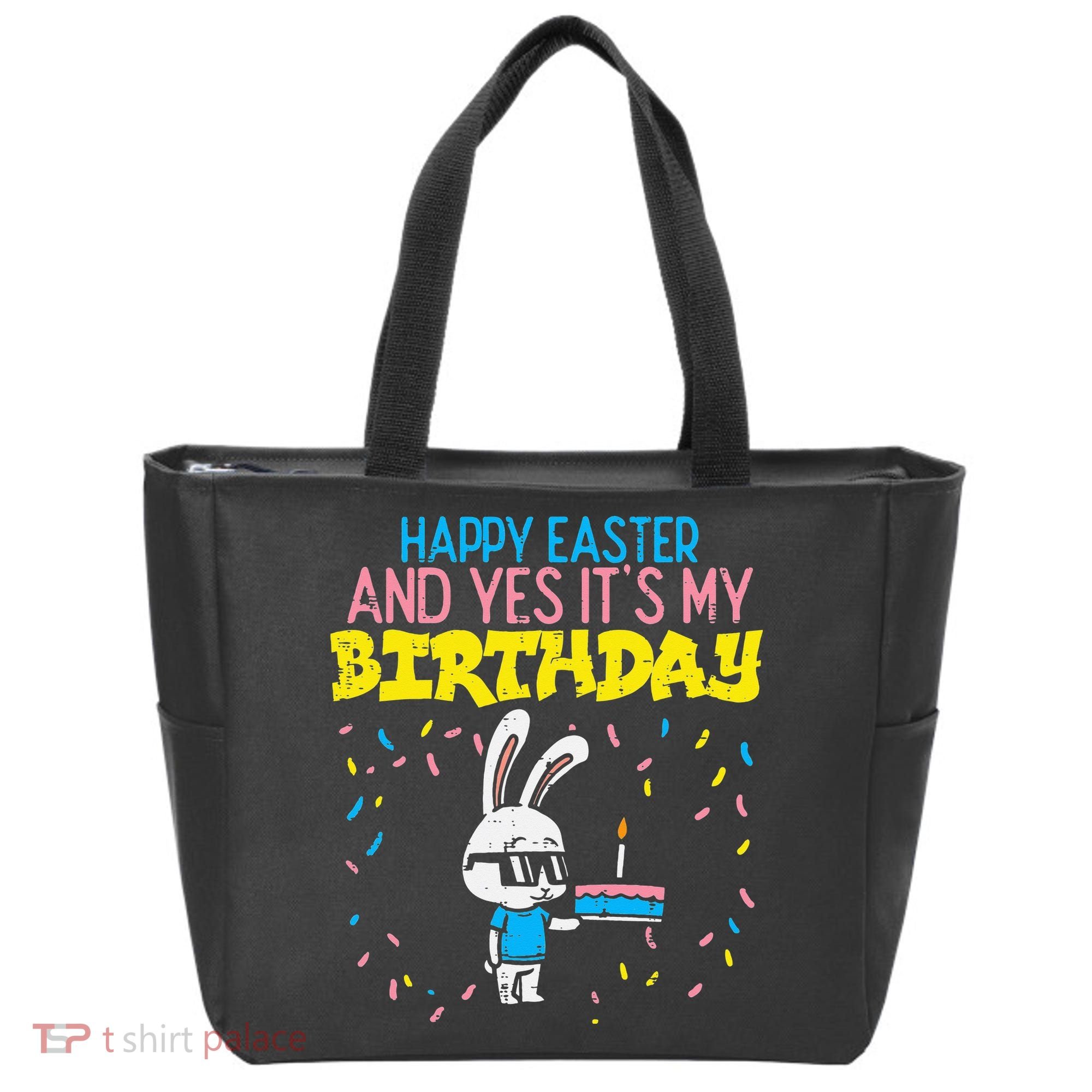 Happy Easter Birthday Bunny Cake Bday Party Tote Bag
