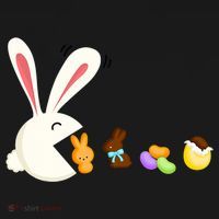 Happy Easter Bunny Eating Candy Funny Boy Girl Easter  Coaster thumb 2