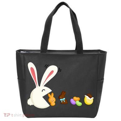 Happy Easter Bunny Eating Candy Funny Boy Girl Easter  Tote Bag
