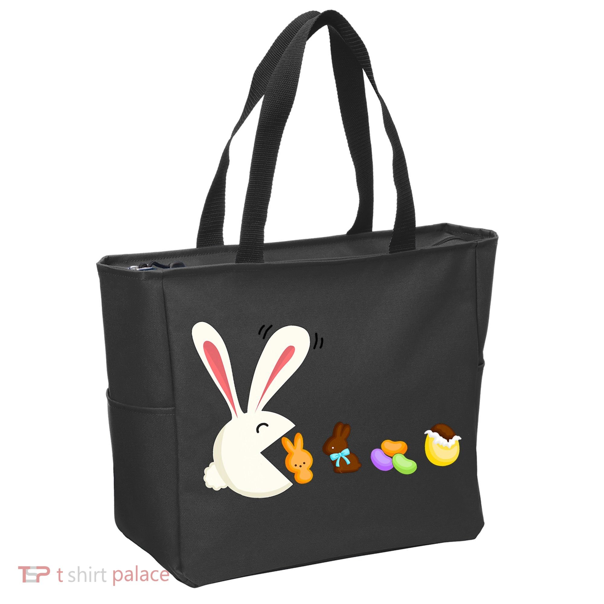 Happy Easter Bunny Eating Candy Funny Boy Girl Easter  Tote Bag