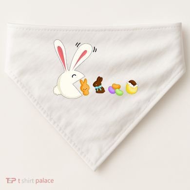 Happy Easter Bunny Eating Candy Funny Boy Girl Easter  USA-Made Doggie Bandana