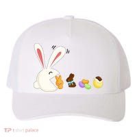 Happy Easter Bunny Eating Candy Funny Boy Girl Easter  Yupoong Adult 5-Panel Trucker Hat thumb 0