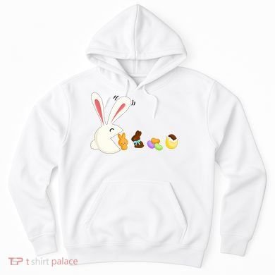 Happy Easter Bunny Eating Candy Funny Boy Girl Easter  Hoodie