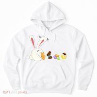 Happy Easter Bunny Eating Candy Funny Boy Girl Easter  Hoodie thumb 0