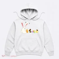 Happy Easter Bunny Eating Candy Funny Boy Girl Easter  Hoodie thumb 0