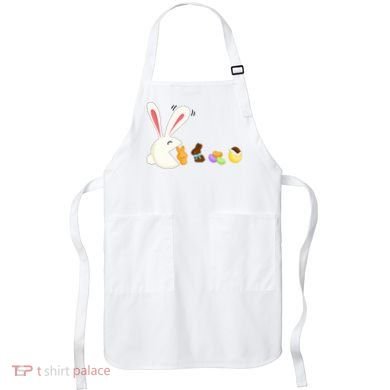Happy Easter Bunny Eating Candy Funny Boy Girl Easter  Apron