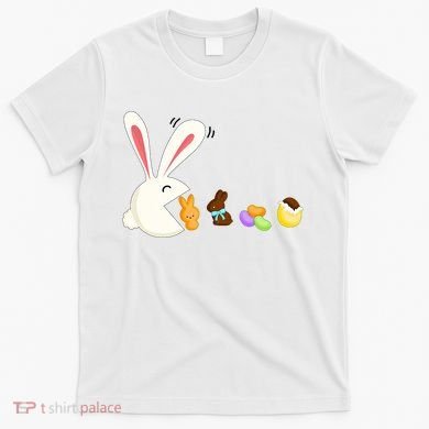 Happy Easter Bunny Eating Candy Funny Boy Girl Easter  T-Shirt